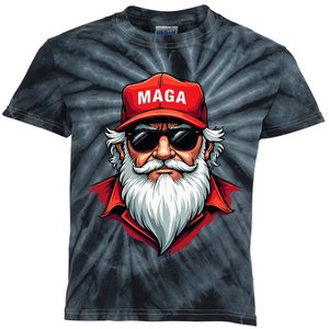 Funny Donald Trump Santa Claus Maga Christmas Holiday Kids Tie-Dye T-Shirt