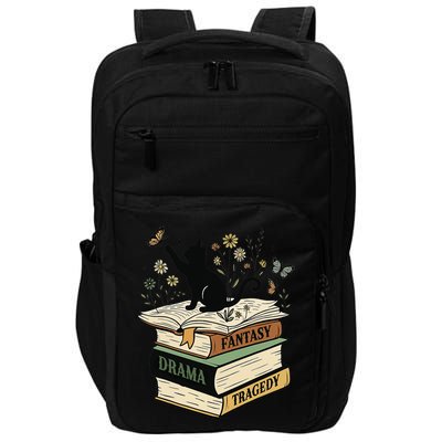 Fantasy Drama Tragedy Cat Book Lover Reading Humor Impact Tech Backpack