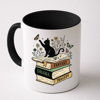 Fantasy Drama Tragedy Cat Book Lover Reading Humor Mug