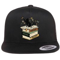 Fantasy Drama Tragedy Cat Book Lover Reading Humor Flat Bill Trucker Hat