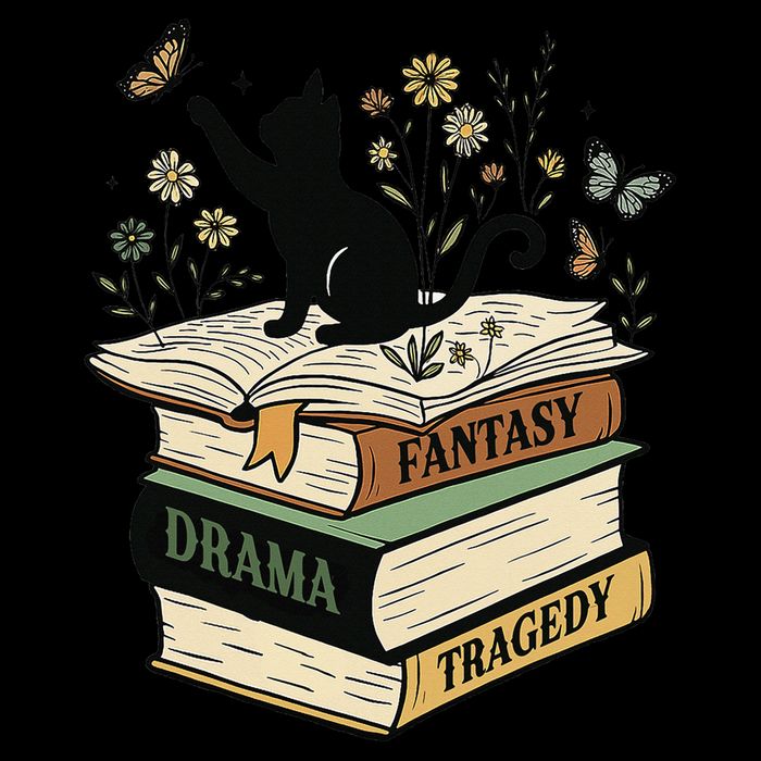 Fantasy Drama Tragedy Cat Book Lover Reading Humor 16 in Basic Backpack