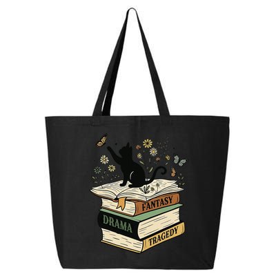 Fantasy Drama Tragedy Cat Book Lover Reading Humor 25L Jumbo Tote