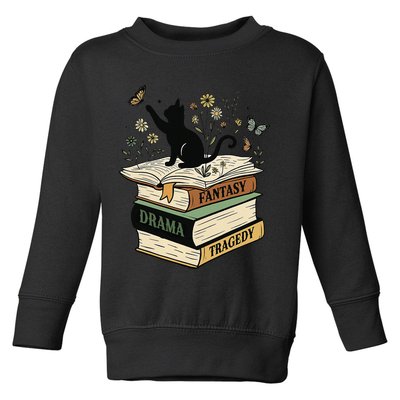Fantasy Drama Tragedy Cat Book Lover Reading Humor Toddler Sweatshirt