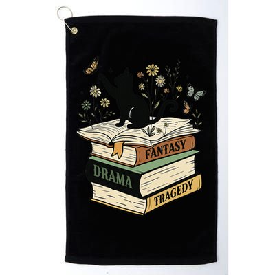 Fantasy Drama Tragedy Cat Book Lover Reading Humor Golf Towel