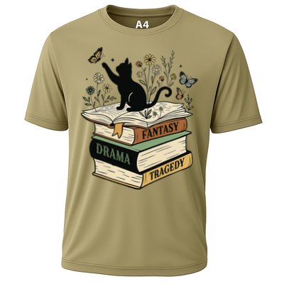Fantasy Drama Tragedy Cat Book Lover Reading Humor Cooling Performance Crew T-Shirt