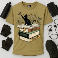 Fantasy Drama Tragedy Cat Book Lover Reading Humor Cooling Performance Crew T-Shirt