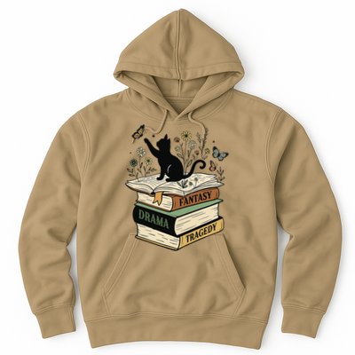 Fantasy Drama Tragedy Cat Book Lover Reading Humor Hoodie