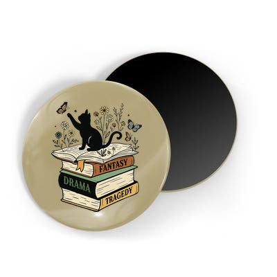Fantasy Drama Tragedy Cat Book Lover Reading Humor Magnet