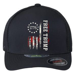 Free Donald Trump Republican Support Pro Trump American Flag Flexfit Unipanel Trucker Cap