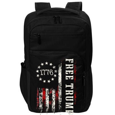 Free Donald Trump Republican Support Pro Trump American Flag Impact Tech Backpack