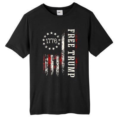 Free Donald Trump Republican Support Pro Trump American Flag Tall Fusion ChromaSoft Performance T-Shirt