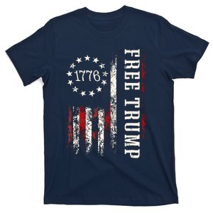 Free Donald Trump Republican Support Pro Trump American Flag T-Shirt