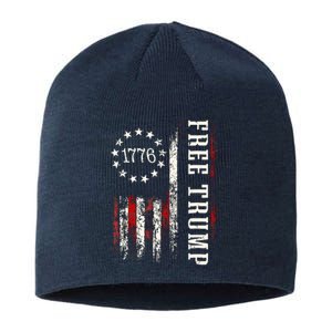 Free Donald Trump Republican Support Pro Trump American Flag Sustainable Beanie