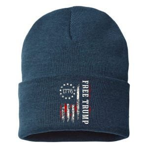 Free Donald Trump Republican Support Pro Trump American Flag Sustainable Knit Beanie