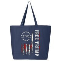 Free Donald Trump Republican Support Pro Trump American Flag 25L Jumbo Tote