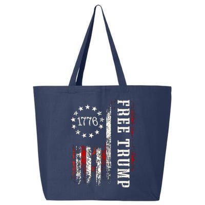 Free Donald Trump Republican Support Pro Trump American Flag 25L Jumbo Tote