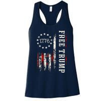 Free Donald Trump Republican Support Pro Trump American Flag Women's Racerback Tank