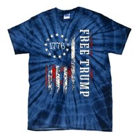 Free Donald Trump Republican Support Pro Trump American Flag Tie-Dye T-Shirt