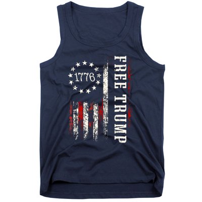 Free Donald Trump Republican Support Pro Trump American Flag Tank Top