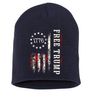 Free Donald Trump Republican Support Pro Trump American Flag Short Acrylic Beanie