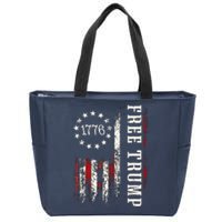 Free Donald Trump Republican Support Pro Trump American Flag Zip Tote Bag