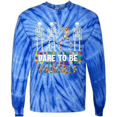 Funny Dare To Be Yourself Cute Autistic Gift Tie-Dye Long Sleeve Shirt