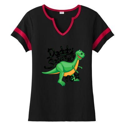 Funny Daddysaurus Trex And Dinosaur Lovers Funny Gift Ladies Halftime Notch Neck Tee