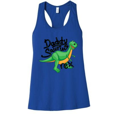 Funny Daddysaurus Trex And Dinosaur Lovers Funny Gift Women's Racerback Tank