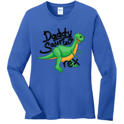 Funny Daddysaurus Trex And Dinosaur Lovers Funny Gift Ladies Long Sleeve Shirt