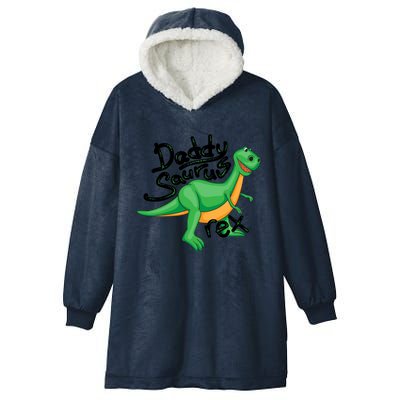 Funny Daddysaurus Trex And Dinosaur Lovers Funny Gift Hooded Wearable Blanket