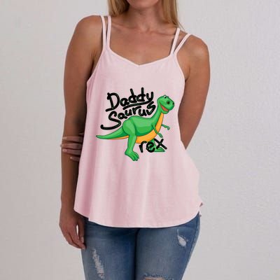 Funny Daddysaurus Trex And Dinosaur Lovers Funny Gift Women's Strappy Tank