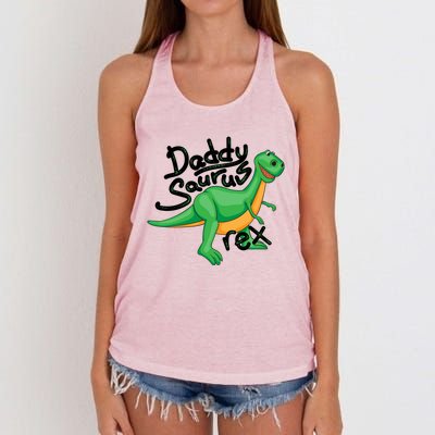 Funny Daddysaurus Trex And Dinosaur Lovers Funny Gift Women's Knotted Racerback Tank