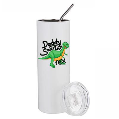 Funny Daddysaurus Trex And Dinosaur Lovers Funny Gift Stainless Steel Tumbler