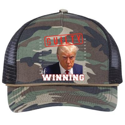 Funny Donald Trump Mug Shot Guilty Of Winning Funny 2024 Election Retro Rope Trucker Hat Cap