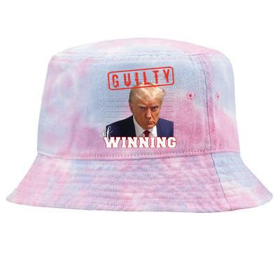 Funny Donald Trump Mug Shot Guilty Of Winning Funny 2024 Election Tie-Dyed Bucket Hat