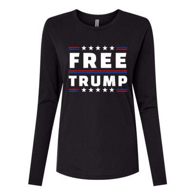 Free Donald Trump Republican Support Womens Cotton Relaxed Long Sleeve T-Shirt