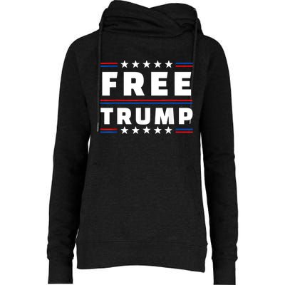 Free Donald Trump Republican Support Womens Funnel Neck Pullover Hood