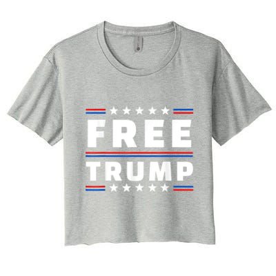 Free Donald Trump Republican Support Women's Crop Top Tee