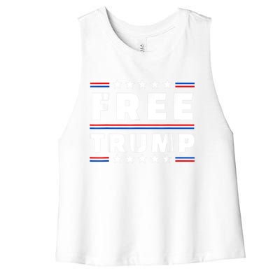 Free Donald Trump Republican Support Women's Racerback Cropped Tank