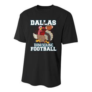 Funny Dallas Thanksgiving Football Thanksgiving Turkey Youth Performance Sprint T-Shirt