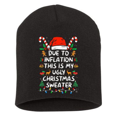 Funny Due to Inflation This is My Ugly Sweater Short Acrylic Beanie