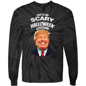 Funny Donald Trump Scary Halloween Gag President Tie-Dye Long Sleeve Shirt