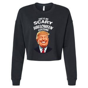 Funny Donald Trump Scary Halloween Gag President Cropped Pullover Crew