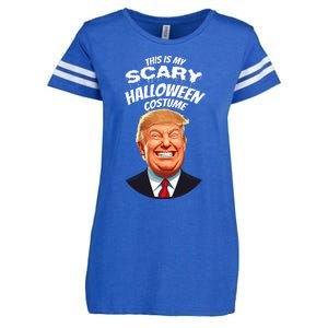 Funny Donald Trump Scary Halloween Gag President Enza Ladies Jersey Football T-Shirt