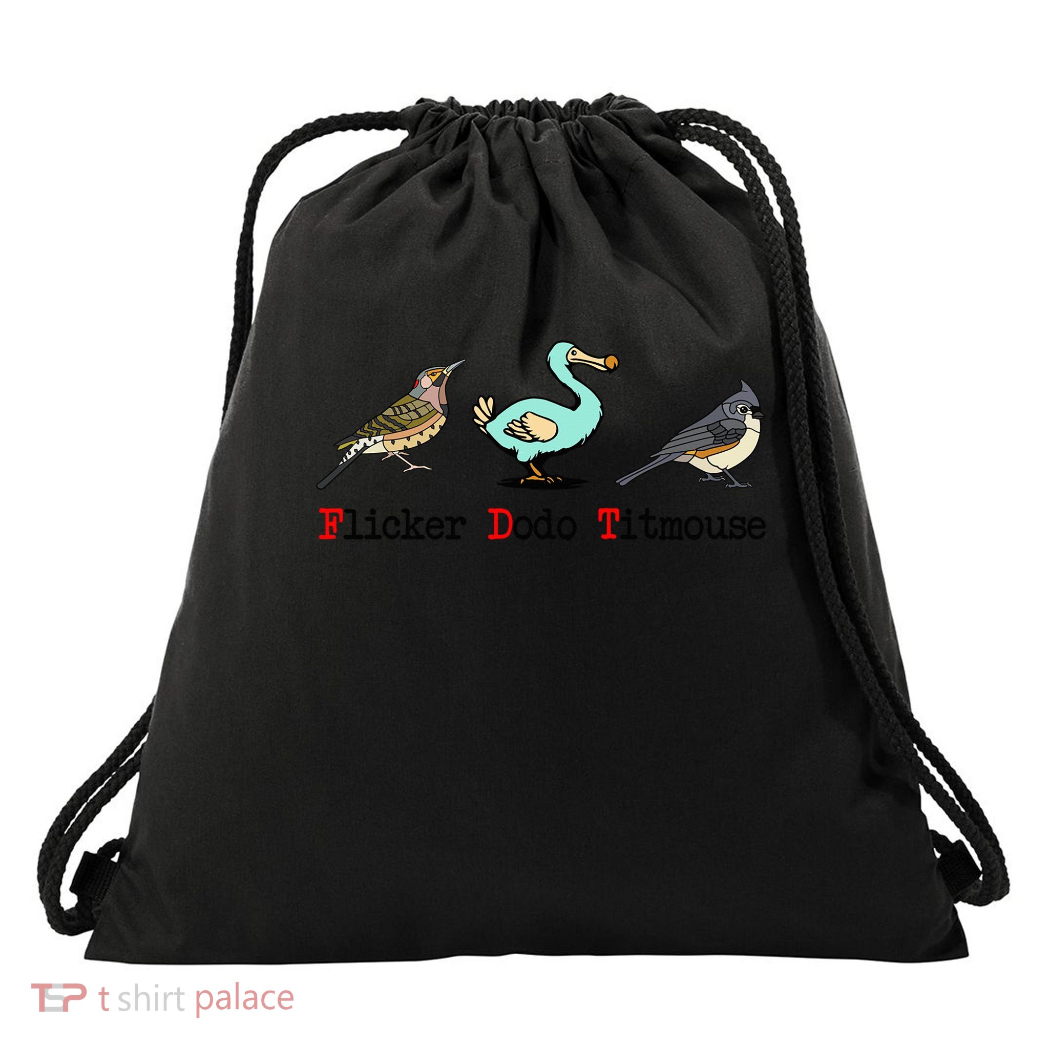 Flicker Dodo Titmouse Bird Lover Drawstring Bag