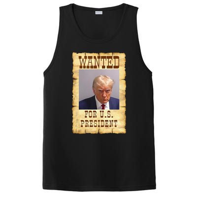 Funny DONALD TRUMP MUG SHOT WANTED SIGN PosiCharge Competitor Tank