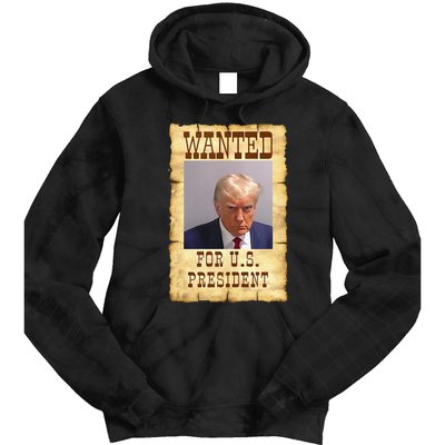 Funny DONALD TRUMP MUG SHOT WANTED SIGN Tie Dye Hoodie