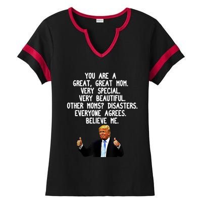 Funny Donald Trump Gift For Mother's Day Gag Gift Conservative Mom Ladies Halftime Notch Neck Tee