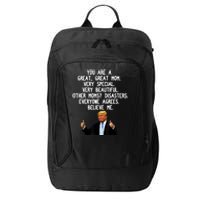 Funny Donald Trump Gift For Mother's Day Gag Gift Conservative Mom City Backpack