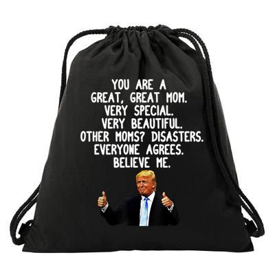 Funny Donald Trump Gift For Mother's Day Gag Gift Conservative Mom Drawstring Bag